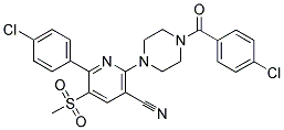 1-(4-CHLOROBENZOYL)-4-[6-(4-CHLOROPHENYL)-3-CYANO-5-(METHYLSULFONYL)PYRIDIN-2-YL]PIPERAZINE Struktur