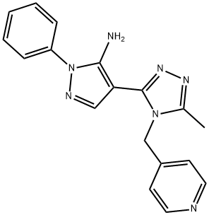 4-[5-METHYL-4-(4-PYRIDINYLMETHYL)-4H-1,2,4-TRIAZOL-3-YL]-1-PHENYL-1H-PYRAZOL-5-AMINE Struktur