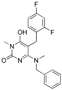 4-[BENZYL(METHYL)AMINO]-5-(2,4-DIFLUOROBENZYL)-6-HYDROXY-1-METHYLPYRIMIDIN-2(1H)-ONE Struktur