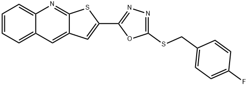 2-(5-[(4-FLUOROBENZYL)SULFANYL]-1,3,4-OXADIAZOL-2-YL)THIENO[2,3-B]QUINOLINE Struktur