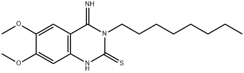 4-IMINO-6,7-DIMETHOXY-3-OCTYL-3,4-DIHYDRO-2(1H)-QUINAZOLINETHIONE Struktur