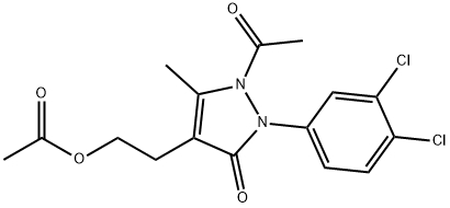 2-[1-ACETYL-2-(3,4-DICHLOROPHENYL)-5-METHYL-3-OXO-2,3-DIHYDRO-1H-PYRAZOL-4-YL]ETHYL ACETATE Struktur