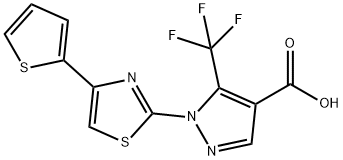 1-[4-(2-THIENYL)-1,3-THIAZOL-2-YL]-5-(TRIFLUOROMETHYL)-1H-PYRAZOLE-4-CARBOXYLIC ACID Struktur