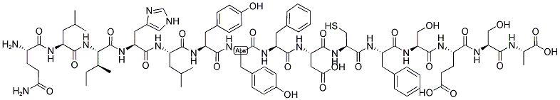 H-GLN-LEU-ILE-HIS-LEU-TYR-TYR-PHE-ASP-CYS-PHE-SER-GLU-SER-ALA-OH