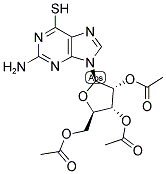 2-AMINO-6-MERCAPTO-9-(2',3',5'-TRI-O-ACETYL-B-RIBOFURANOSYL)PURINE Structure