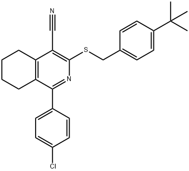 3-([4-(TERT-BUTYL)BENZYL]SULFANYL)-1-(4-CHLOROPHENYL)-5,6,7,8-TETRAHYDRO-4-ISOQUINOLINECARBONITRILE Struktur
