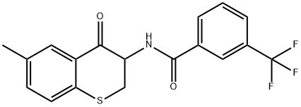 N-(6-METHYL-4-OXO-3,4-DIHYDRO-2H-THIOCHROMEN-3-YL)-3-(TRIFLUOROMETHYL)BENZENECARBOXAMIDE Struktur