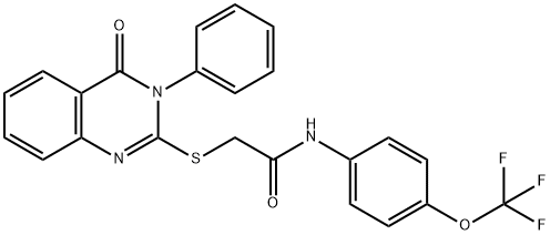 2-[(4-OXO-3-PHENYL-3,4-DIHYDRO-2-QUINAZOLINYL)SULFANYL]-N-[4-(TRIFLUOROMETHOXY)PHENYL]ACETAMIDE Struktur