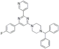4-(4-BENZHYDRYL-PIPERAZIN-1-YL)-6-(4-FLUORO-PHENYL)-2-PYRIDIN-3-YL-PYRIMIDINE Structure