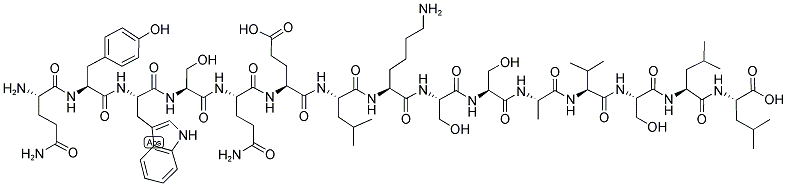 H-GLN-TYR-TRP-SER-GLN-GLU-LEU-LYS-SER-SER-ALA-VAL-SER-LEU-LEU-OH Struktur