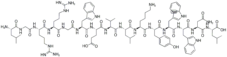 H-LEU-GLY-ARG-ARG-GLY-TRP-GLU-VAL-LEU-LYS-TYR-TRP-TRP-ASN-LEU-OH Structure