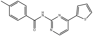 4-METHYL-N-[4-(2-THIENYL)-2-PYRIMIDINYL]BENZENECARBOXAMIDE Struktur