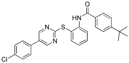 4-TERT-BUTYL-N-[2-((5-(4-CHLOROPHENYL)PYRIMIDIN-2-YL)THIO)PHENYL]BENZAMIDE Struktur