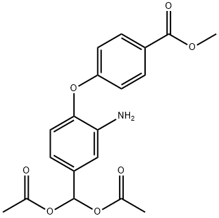 METHYL 4-(2-AMINO-4-[BIS(ACETYLOXY)METHYL]PHENOXY)BENZENECARBOXYLATE Struktur