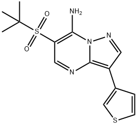 6-(TERT-BUTYLSULFONYL)-3-(3-THIENYL)PYRAZOLO[1,5-A]PYRIMIDIN-7-AMINE Struktur