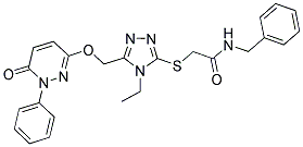 N-BENZYL-2-[(4-ETHYL-5-([(6-OXO-1-PHENYL-1,6-DIHYDRO-3-PYRIDAZINYL)OXY]METHYL)-4H-1,2,4-TRIAZOL-3-YL)SULFANYL]ACETAMIDE Struktur