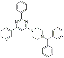 4-(4-BENZHYDRYL-PIPERAZIN-1-YL)-2-PHENYL-6-PYRIDIN-3-YL-PYRIMIDINE Struktur