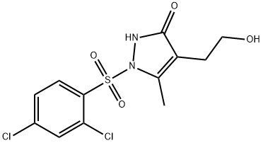 1-[(2,4-DICHLOROPHENYL)SULFONYL]-4-(2-HYDROXYETHYL)-5-METHYL-1,2-DIHYDRO-3H-PYRAZOL-3-ONE Struktur