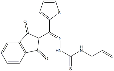 2-(2-AZA-2-(((PROP-2-ENYLAMINO)THIOXOMETHYL)AMINO)-1-(2-THIENYL)VINYL)INDANE-1,3-DIONE|