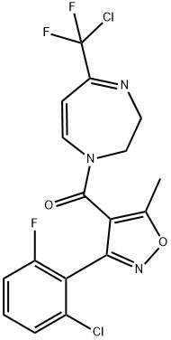 (5-[CHLORO(DIFLUORO)METHYL]-2,3-DIHYDRO-1H-1,4-DIAZEPIN-1-YL)[3-(2-CHLORO-6-FLUOROPHENYL)-5-METHYL-4-ISOXAZOLYL]METHANONE Struktur