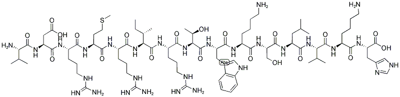 H-VAL-ASP-ARG-MET-ARG-ILE-ARG-THR-TRP-LYS-SER-LEU-VAL-LYS-HIS-OH Struktur