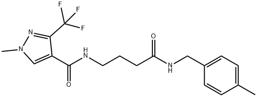 1-METHYL-N-(4-[(4-METHYLBENZYL)AMINO]-4-OXOBUTYL)-3-(TRIFLUOROMETHYL)-1H-PYRAZOLE-4-CARBOXAMIDE Struktur