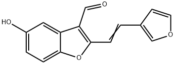 2-[2-(3-FURYL)VINYL]-5-HYDROXY-1-BENZOFURAN-3-CARBALDEHYDE Struktur