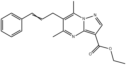 ETHYL 5,7-DIMETHYL-6-[(E)-3-PHENYL-2-PROPENYL]PYRAZOLO[1,5-A]PYRIMIDINE-3-CARBOXYLATE Struktur