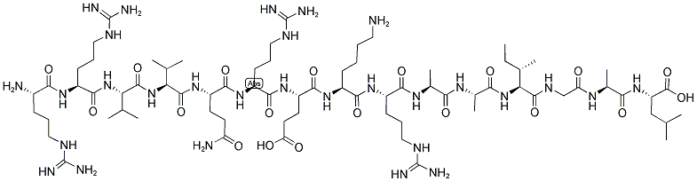 H-ARG-ARG-VAL-VAL-GLN-ARG-GLU-LYS-ARG-ALA-ALA-ILE-GLY-ALA-LEU-OH Struktur