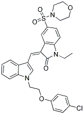 (Z)-3-((1-(2-(4-CHLOROPHENOXY)ETHYL)-1H-INDOL-3-YL)METHYLENE)-1-ETHYL-5-(MORPHOLINOSULFONYL)INDOLIN-2-ONE