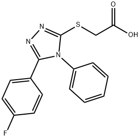 [[5-(4-FLUOROPHENYL)-4-PHENYL-4H-1,2,4-TRIAZOL-3-YL]THIO]ACETIC ACID Struktur