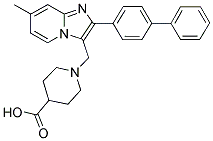 1-(2-BIPHENYL-4-YL-7-METHYL-IMIDAZO[1,2-A]PYRIDIN-3-YLMETHYL)-PIPERIDINE-4-CARBOXYLIC ACID Struktur