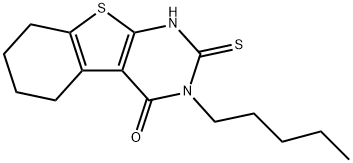 2-MERCAPTO-3-PENTYL-5,6,7,8-TETRAHYDRO[1]BENZOTHIENO[2,3-D]PYRIMIDIN-4(3H)-ONE Struktur