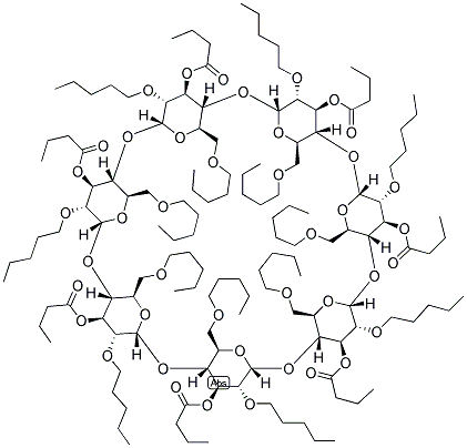 HEPTAKIS-(3-O-BUTYRYL-2,6-DI-O-PENTYL)-BETA-CYCLODEXTRIN Struktur