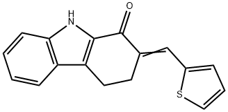 2-[(E)-2-THIENYLMETHYLIDENE]-2,3,4,9-TETRAHYDRO-1H-CARBAZOL-1-ONE Struktur