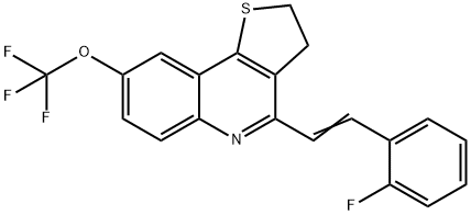 4-[(E)-2-(2-FLUOROPHENYL)ETHENYL]-8-(TRIFLUOROMETHOXY)-2,3-DIHYDROTHIENO[3,2-C]QUINOLINE Struktur