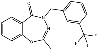 2-METHYL-4-[3-(TRIFLUOROMETHYL)BENZYL]-1,3,4-BENZOXADIAZEPIN-5(4H)-ONE Struktur