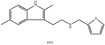 N-[2-(2,5-DIMETHYL-1H-INDOL-3-YL)ETHYL]-N-(THIEN-2-YLMETHYL)AMINE HYDROCHLORIDE Struktur