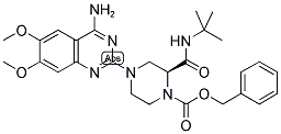 (2S)-4-(4-AMINO-6,7-DIMETHOXY-2-QUINAZOLINYL)-2-[[(1,1-DIMETHYLETHYL)AMINO]CARBONYL]-1-PIPERAZINECARBOXYLIC ACID, PHENYLMETHYL ESTER