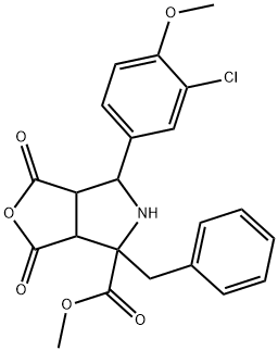 METHYL 4-BENZYL-6-(3-CHLORO-4-METHOXYPHENYL)-1,3-DIOXOHEXAHYDRO-1H-FURO[3,4-C]PYRROLE-4-CARBOXYLATE Struktur