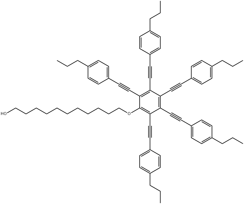 11-[PENTAKIS-(4-PROPYLPHENYLETHYNYL)-PHENYLOXY]-UNDECAN-1-OL Struktur