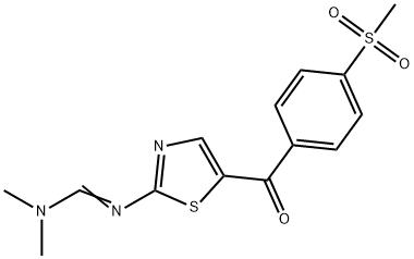 N,N-DIMETHYL-N'-(5-[4-(METHYLSULFONYL)BENZOYL]-1,3-THIAZOL-2-YL)IMINOFORMAMIDE Structure