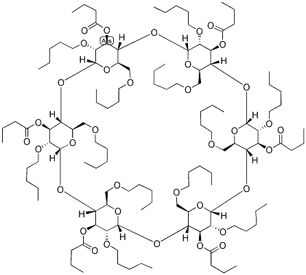 HEXAKIS-(3-O-BUTYRYL-2,6-DI-O-PENTYL)-ALPHA-CYCLODEXTRIN Struktur