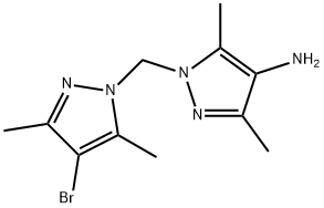 1-(4-BROMO-3,5-DIMETHYL-PYRAZOL-1-YLMETHYL)-3,5-DIMETHYL-1H-PYRAZOL-4-YLAMINE Struktur