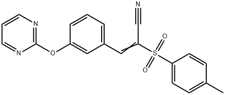 (E)-2-[(4-METHYLPHENYL)SULFONYL]-3-[3-(2-PYRIMIDINYLOXY)PHENYL]-2-PROPENENITRILE|(E)-3-(3-(嘧啶-2-基氧基)苯基)-2-甲苯基丙烯腈