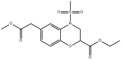 ETHYL 6-(2-METHOXY-2-OXOETHYL)-4-(METHYLSULFONYL)-3,4-DIHYDRO-2H-1,4-BENZOXAZINE-2-CARBOXYLATE Struktur