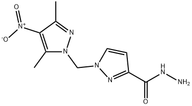 1-(3,5-DIMETHYL-4-NITRO-PYRAZOL-1-YLMETHYL)-1 H-PYRAZOLE-3-CARBOXYLIC ACID HYDRAZIDE Struktur
