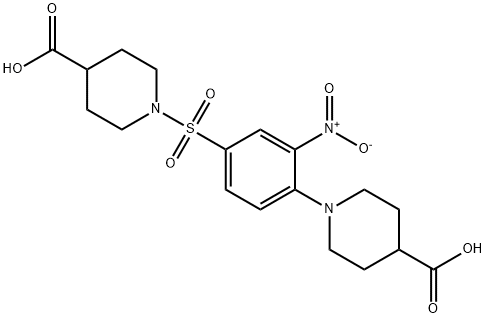 1-(4-[(4-CARBOXYPIPERIDINO)SULFONYL]-2-NITROPHENYL)-4-PIPERIDINECARBOXYLIC ACID Struktur