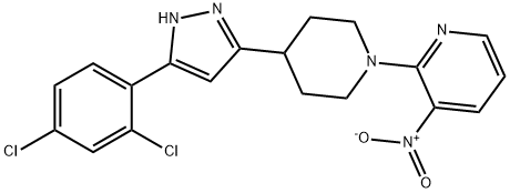 4-[5-(2,4-DICHLOROPHENYL)-1H-PYRAZOL-3-YL]-1-(3-NITRO-2-PYRIDINYL)PIPERIDINE Struktur