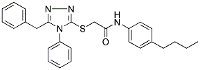 2-[(5-BENZYL-4-PHENYL-4H-1,2,4-TRIAZOL-3-YL)SULFANYL]-N-(4-BUTYLPHENYL)ACETAMIDE Struktur